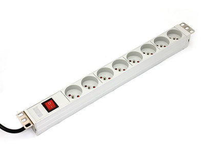 Digitus A-19-STRIP-2-IMP Unit Distribución Energía (pdu) 1U White 8 Salidas AC — image 1