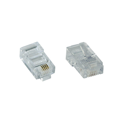Inline Connector Modular 100PCS 8P4C RJ45 Crimpar a Cable Flat ISDN — image 1
