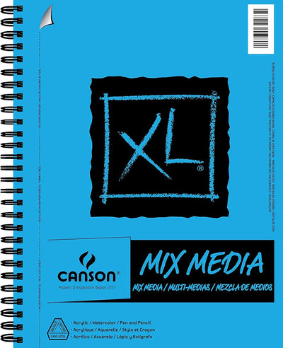 Canson XL Mix Media Bloc Dibujo Acuarela 30 Hojas A4 - Grano Medio - Microperforado Espiral - 21X29.7CM - 300G — image 1