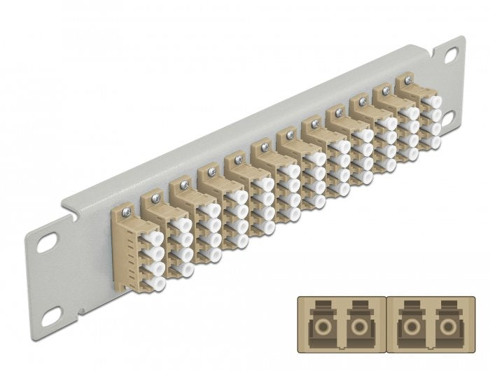 Delock 10 Lwl Patchpanel 12 Port Lc Quad Beige 1 He Grey