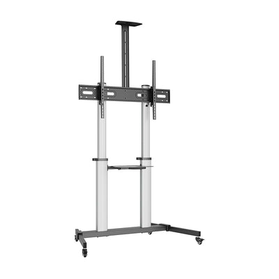 Aisens Stand Floor Pro With Wheels, Trays Dvd And Stand Camera Monitor/TV 100KG 60-100, Negro-plata — image 1