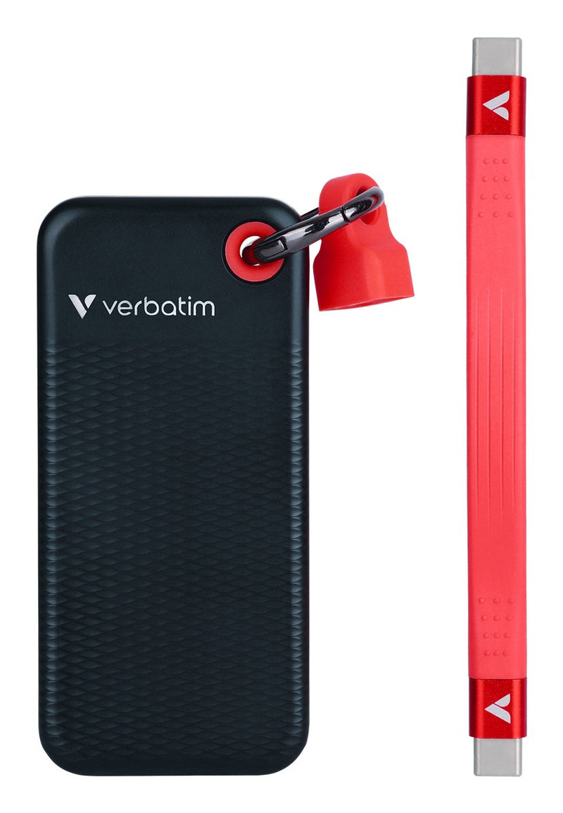 Verbatim SSD 256GB, USB 3.2, Type-c, Pocket, Black/Red