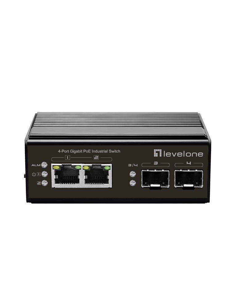 Switch Levelone IGP-0431 4 Ports Gigabit PoE Carril Din, -40 ° C a 75 ° C