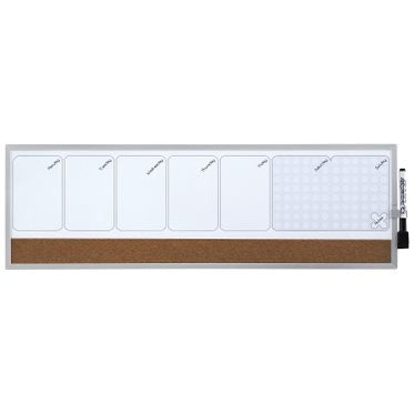 Nobo Planificador Semanal Whiteboard Magnetica Small 585X190MM - Strip Corcho - Almohadillas Adhesivas And Ima