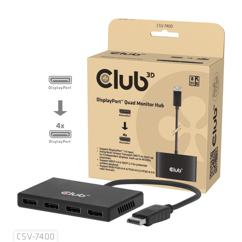 CLUB3D CSV-7400 Divisor Video 4x DisplayPort
