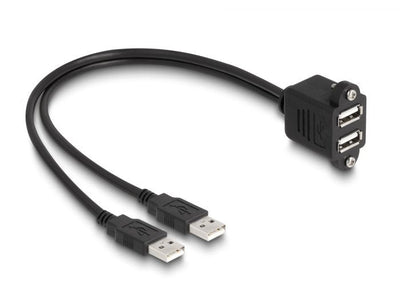 Delock 88105 USB 2.0 Cable 2 X USB Tipo-a Male 2 X USB Tipo-a Female With Tuercas Rosca Integración 1M Black — image 1
