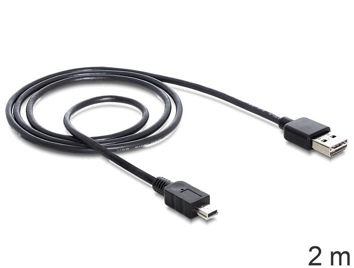 Delock 85554 USB Cable 2M 2.0 USB a Mini-usb B Black