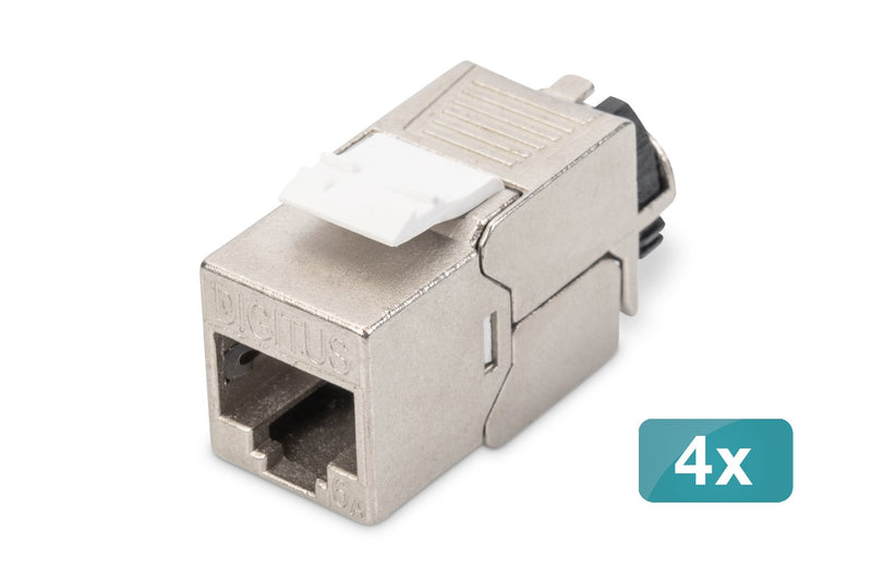 Digitus Módulo Keystone CAT.6A, Apantallado Silver 4 Pieces With Gestor Cables Smart DN-93617-4