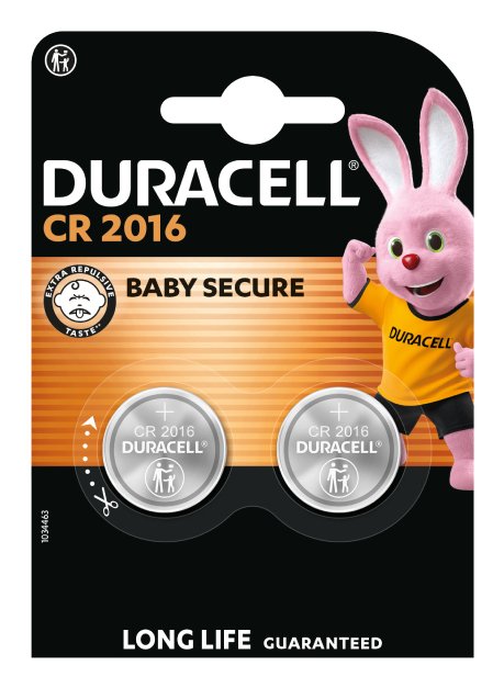 Duracell Pack 2 Batteries Button DL2016B2 3V