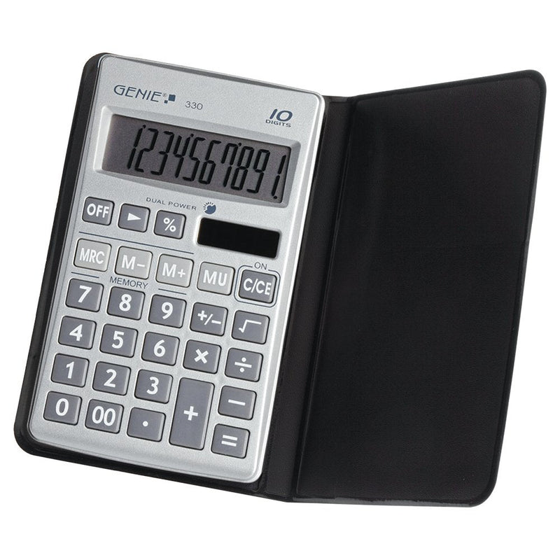 Genie 330 Calculator Bolsillo Screen Calculator Black Silver