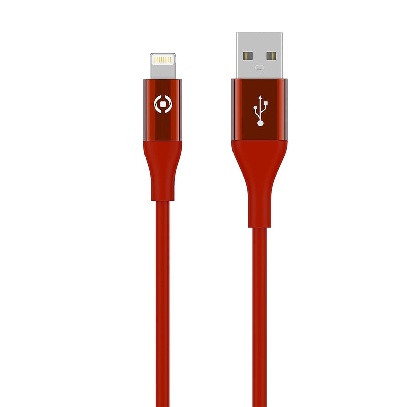 Celly USBLIGHTCOL3MRD Cable Connector Lightning 3M Red