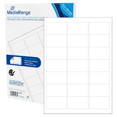 Mediarange MRINK148 Label Self-adhesive White Permanente 1050 Pieces — image 1