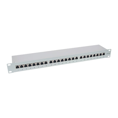 Inline Patch Panel CAT.6 24 Ports 19 1HE Grey Claro RAL7035 — image 1