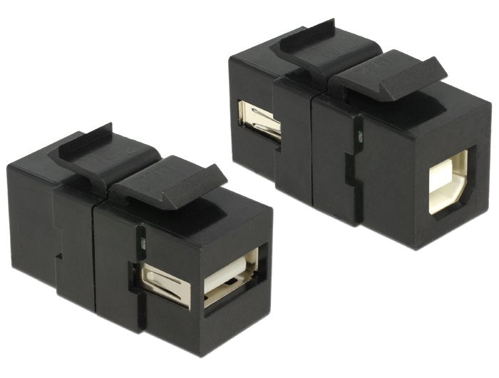 Delock Keystone USB2.0A Female USB 2.0 B Female Black