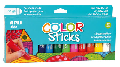Apli Pack 12 Temperas Solidas 10G - Finish Satinado - No Manchan - Colours Solidos — image 1