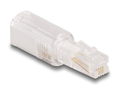 Delock 88169 Cable Telefónico Adapter Antitorsión RJ10 Male a RJ10 Female Transparent / White — image 1