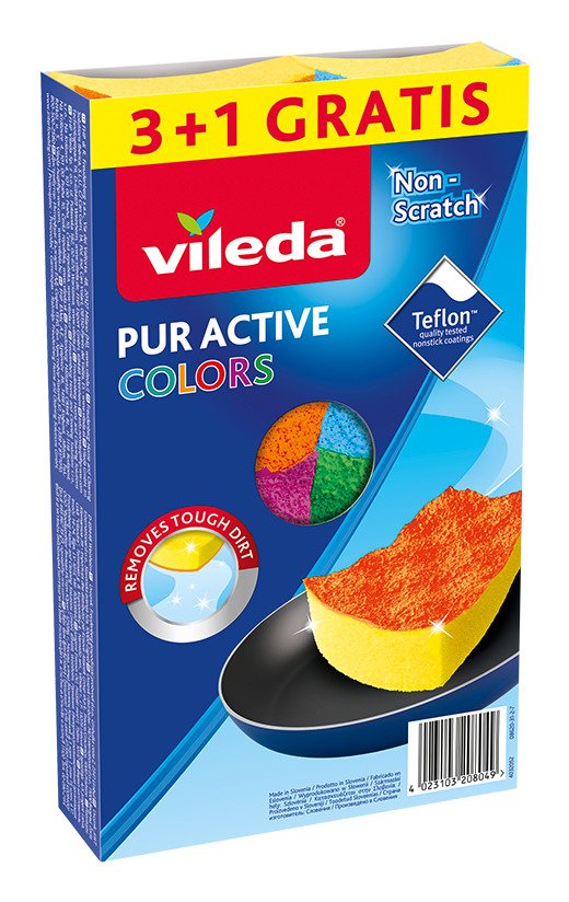 Vileda Estropajo Fibre With Esponja Colors 3 + 1 159534