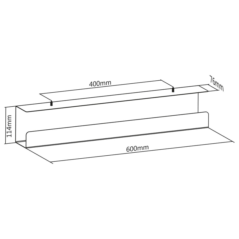 Inline Sistema Gestión Cables Assembly Debajo Desk White