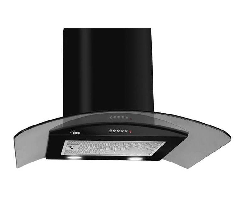 Akpo Campana Extractora WK-4 Long Eco 450M³/H Wall Black Steel Inoxidable