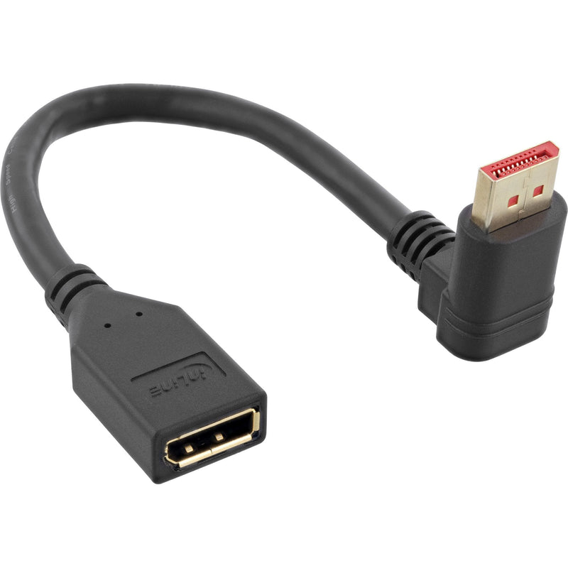 Inline Adapter DisplayPort 1.4M/H, 8K4K, Ángulo Hacia Arriba, Black/Gold 0,15M