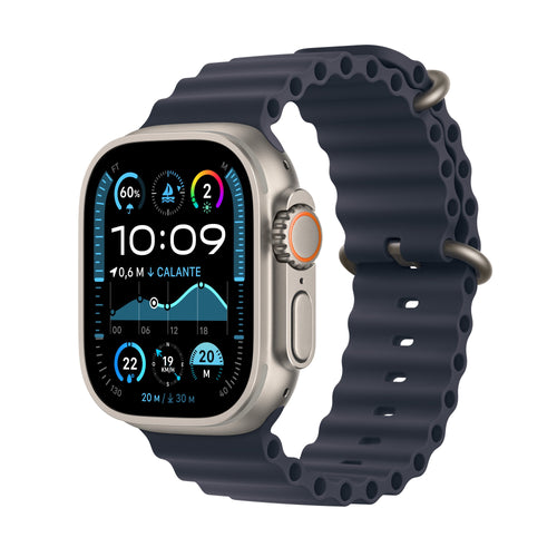 Apple Watch Ultra 2 GPS + Cellular 49MM Natural Titanium Case With Navy Ocean Band — image 1