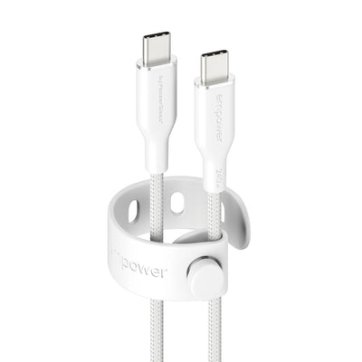 Panzerglass Empower™ By ® Racing 240W USB-C To USB-C USB Cable 2.0 1.2M Silver White USB Cable White — image 1