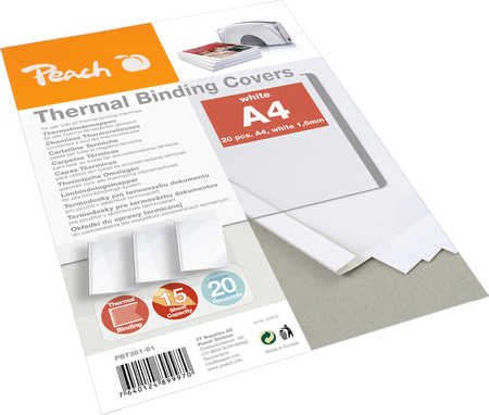 Peach Folders Encuadernación Thermal White 15 Hojas A4 20 Pzs