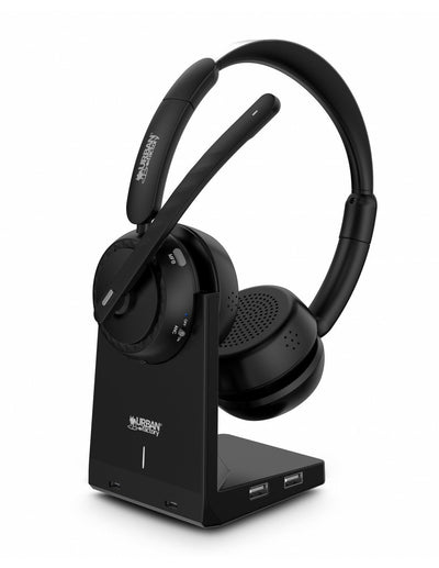Urban Factory Headphones Movee Max. Wireless USB Type a Bluetooth Base Charging Black — image 1