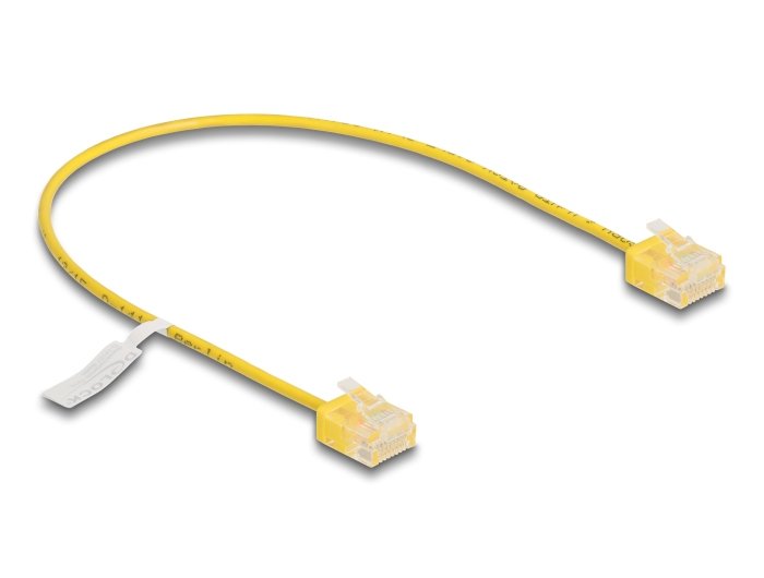Delock RJ45 Network Cable CAT.6 UTP Ultra Slim 0,3M Amarillo Con Kurzen Machon