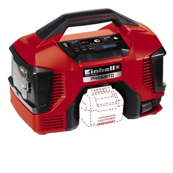 Einhell Compressor Híbrido Pressito, 18VOLT / 220VOLT Rojo/Negro Sin Batería Ni Cargador 4020460