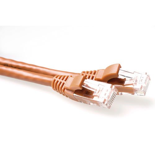 Brown 15 Meter U UTP CAT.6A Patch Cable Snagless With RJ45 Connectors