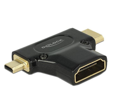 Delock Adapter Hdmi-a Female Hdmi-c + Hdmi-d Male 2IN1 — image 1