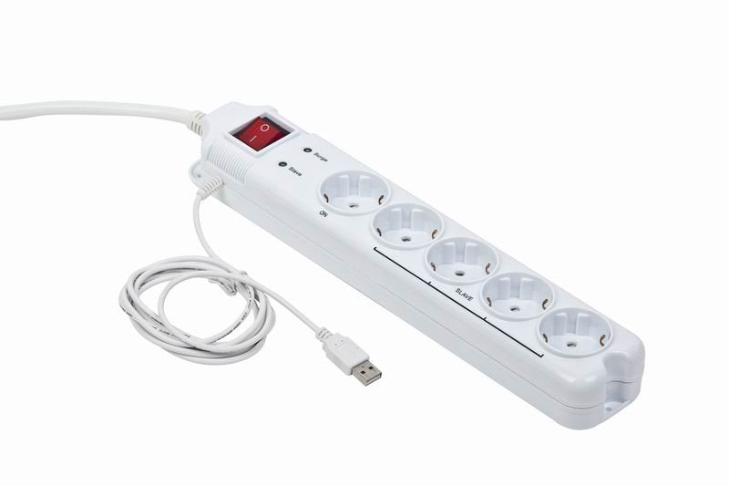 Gembird Power Strip Plugs 5VÍAS Protection Contra Sobretensiones/Master-slave