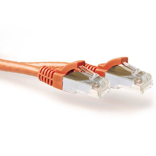 Orange 15.00 Meter SFTP CAT.6A Patch Cable Snagless With RJ45 Connectors