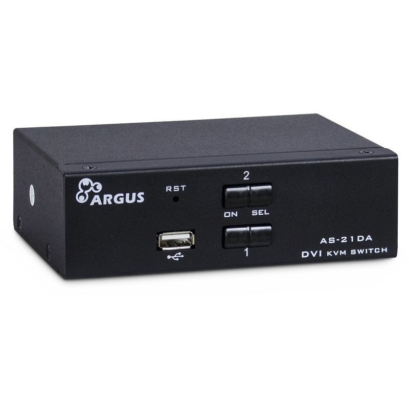 Inter-tech KVM Switch AS-21DA DVI, 2 Port, Metal Front Us