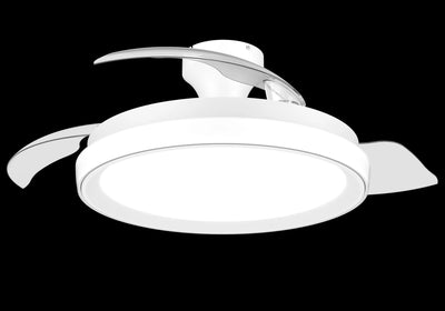 Fan Ceiling With Aspas Retráctiles, LED 3 Cct, DC 28W + 35W, Model Bliss, White Ø106CM — image 1