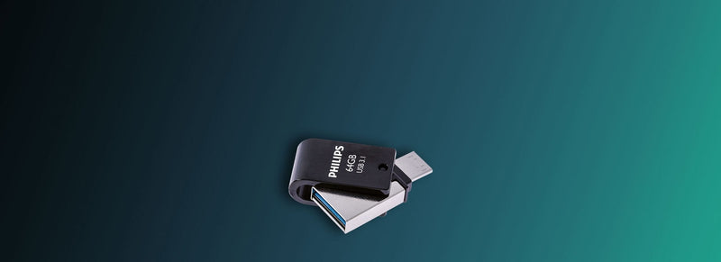 Philips 2 In 1 Otg 64GB USB 3.1 + USB C Midnight Black
