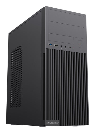 Unykach PC Case ATX Aero C360 CPU Max. 145MM GPU Max. 310MM f.a 500W Glass Tempered Black — image 1