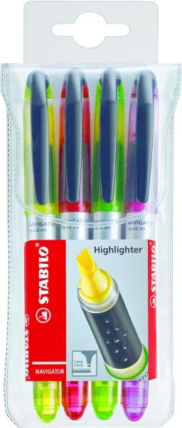 Stabilo Navigator Marcador Fluorescent 4 Colours Case 4 Markers