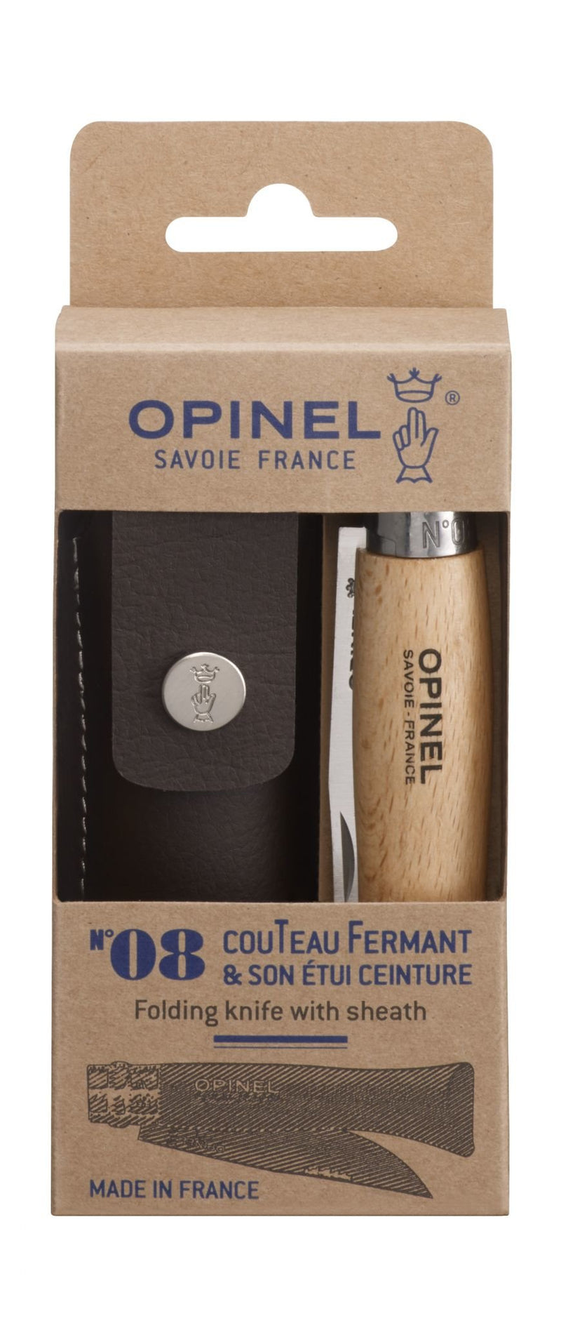 Opinel Knife Bolsillo No. 08 Incl. Etui With Edelstahlklinge