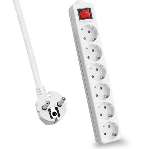 Helos Power Strip Classic, 6 Sockets White 3,0M, With Switch — image 1