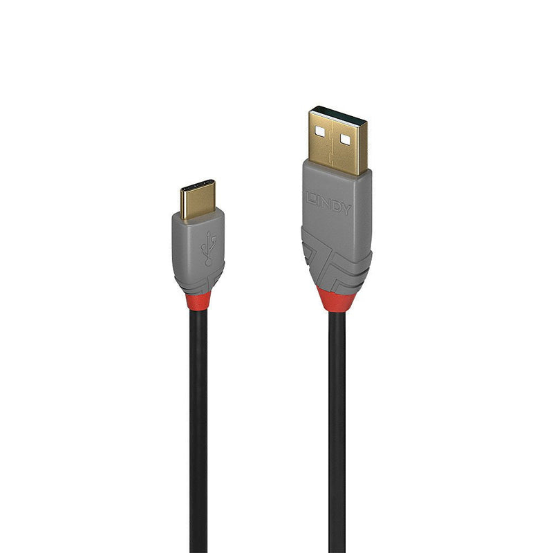 Lindy 36887 USB Cable 2M USB 2.0 USB a USB C Black Grey