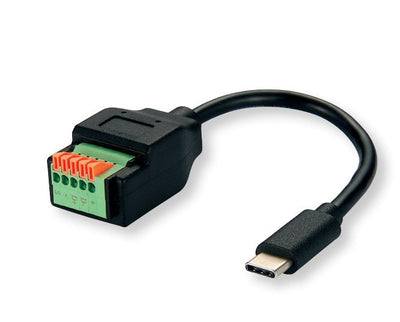 Roline Cable Adapter USB Type-c Connector Male a 5-PIN-REGLETA Terminals (pulsadores), 15CM — image 1