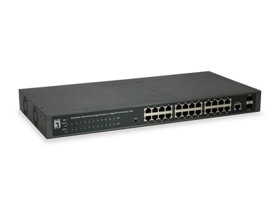 Levelone Switch 24X Ge GEP-2651 2XGSFP 370W 24XPOE + — image 1