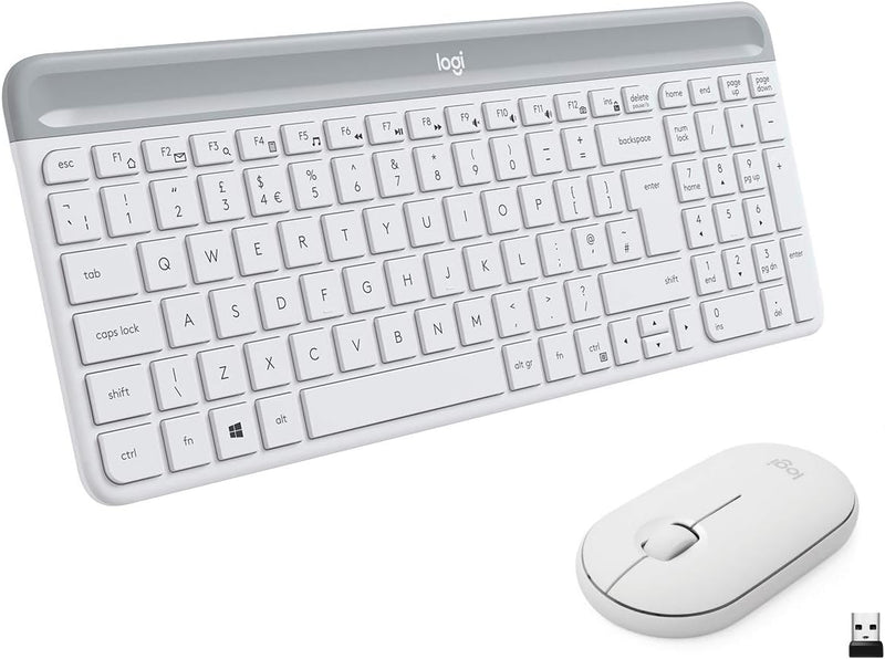 Logitech Keyboard Spanish + Mouse MK470 Wireless White
