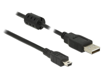 5M - USB 2.0-A USB 2.0 Mini-b 5M USB a Mini-usb B Male Black USB Cable — image 1