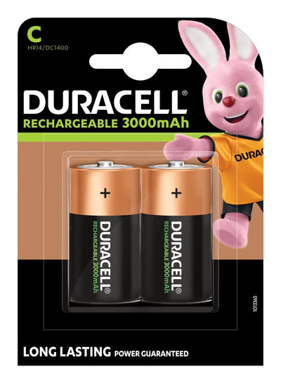 Duracell Pack 2 Batteries Type-c Recargables HR14 - Nimh - 1.2V - 3000MAH - Admiten Up To 1000 Recargas — image 1