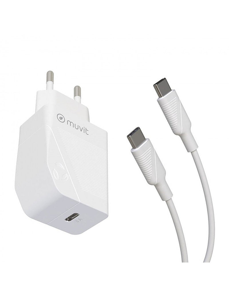 Muvit Wall Charger For Change MCPAK0044 1x USB Type-c + USB Cable Type-c 20W