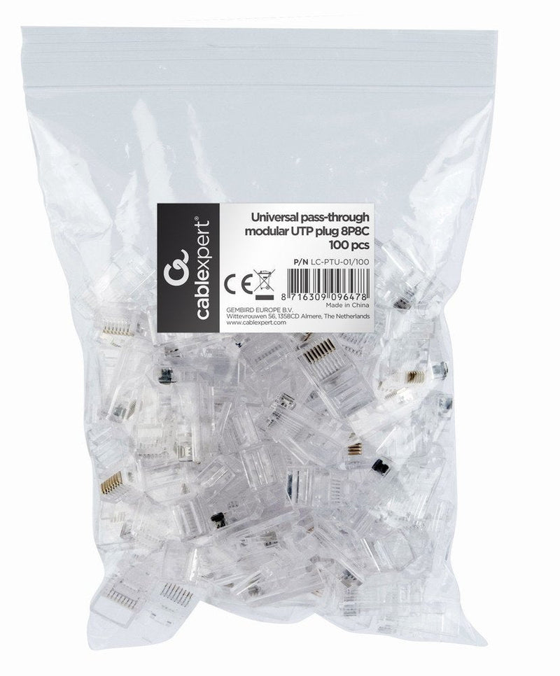Gembird LC-PTU-01/100 Connectors UTP Modular 8P8C, 100 Pieces