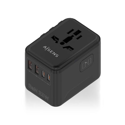 Aisens Adapter Plug Universal Travel Eu/Usa/Uk/Au With Charger USB GaN, 2x USB-A QC3.0, 2x USB-C PD 3.0 25W, B — image 1